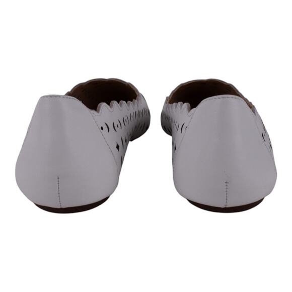 Adrienne Vittadini FORST Leather Laser-Cut Flats – White (Size 8M) - Picture 7 of 9